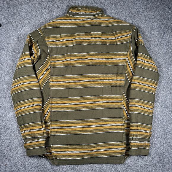 Burton Cole Sherpa Fleece Lined Heavy Jacket Shacket Green Yellow Men’s Medium - Picture 3 of 8